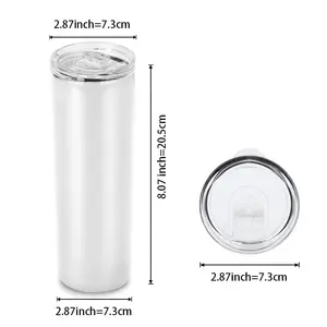 Double Wall Diye Stainless Steel 20oz Sublimation No Tapered Straight Skinny Blanks Tumbler