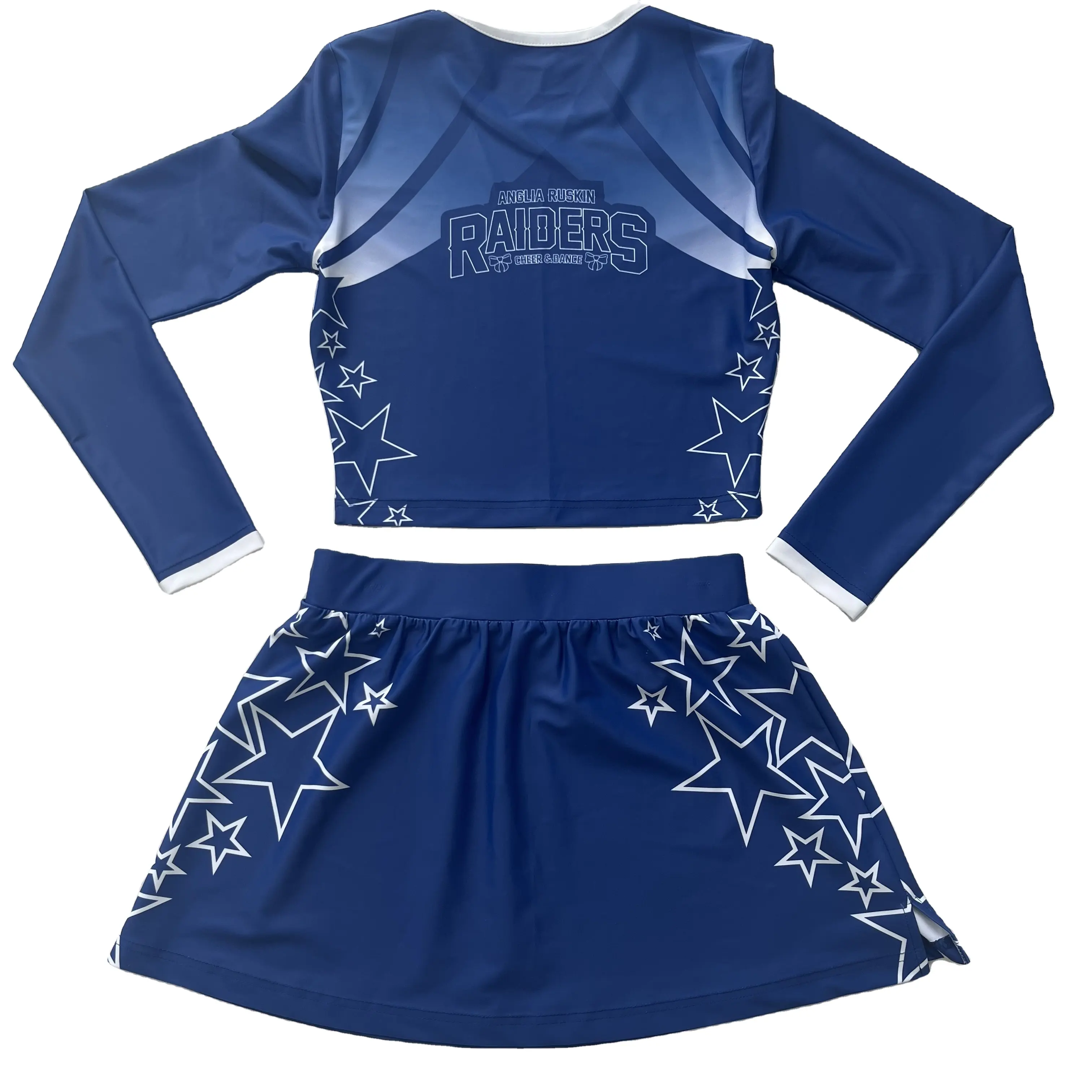 Gratis Ontwerp Je Eigen Cheerleader Outfit Cheer Dance Kostuum Groothandel Sublimatie Cheerleading Uniformen