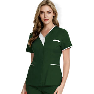 Oem V-Hals Op Maat Gemaakte Medische Ziekenhuisuniformen Pakken Schoonheidssalon Spa Tandheelkundige Scrubs T-Shirts Verpleegkundigen <span class=keywords><strong>Uniform</strong></span> Scrub Werkset - Product Image 1