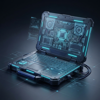 Laptop Tangguh Anti Debu IP65 Intel I7 RAM 16GB SSD OEM Pabrik untuk Operasi Lapangan Pertambangan dan Pelacakan Data Bawah Tanah