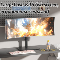 Bras de moniteur, support de bureau, support de table, bras de support pour écran d'ordinateur, support pour écran de 14 à 43 pouces, 15 kg / 33 livres, rotation à 360 degrés