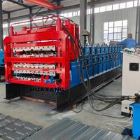 Machine de formage de tôles de toiture à 3 couches, machine de fabrication de panneaux trapézoïdaux ondulés en tuiles émaillées, ligne de production entièrement automatique avec contrôle PLC