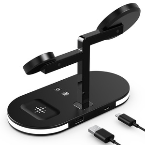 Đa Chức Năng LED Đèn Ban Đêm Không Dây Sạc Dock Đứng Trạm 4 Trong 1 15W Nhanh Chóng Từ Sạc Không Dây Cho <span class=keywords><strong>Iphone</strong></span> Samsung - Product Image 4
