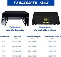 Kain Penutup Meja Stand Display Poliester Cetak Kustom dengan Resleting Ganda di Belakang, Ramah Lingkungan, Cetak Digital