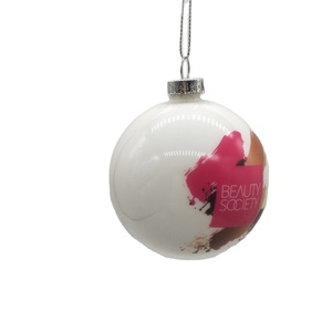 Tùy Chỉnh Giáng Sinh Xmas Cây 8Cm Quả Cầu Thủy Tinh Màu Trắng Bauble Đồ Trang Trí Với In Logo Hình Ảnh Decal Tên Cá Nhân Globe - Product Image 6
