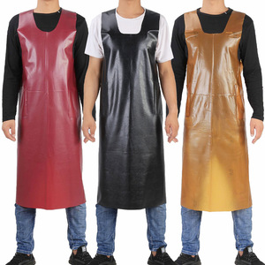 Tablier en PVC imperméable et résistant à l'huile pour la cuisine et le travail, couleur unie, taille adulte - Product Image 1