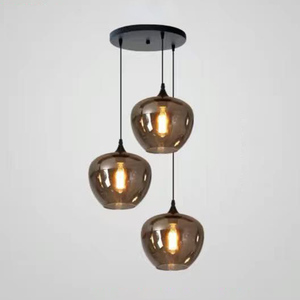 Luce all'ingrosso del pendente della sfera di vetro del ristorante della cucina singola lampada a sospensione nera lampadario in vetro del ristorante cromato - Product Image 1