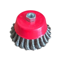 Brosse à fil métallique torsadé de type coupelle, haute résistance, pour décapage de peinture et élimination de la rouille, pour meuleuse d'angle