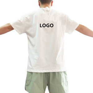 100% coton coloré contrasté surdimensionné t-shirt hommes sweat avec logo personnalisé pour hommes Style de mode - Product Image 6