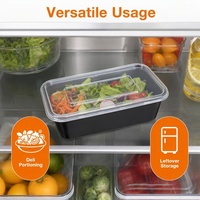 Contenants alimentaires rectangulaires jetables anti-fuite de 750 ml, 300 ensembles