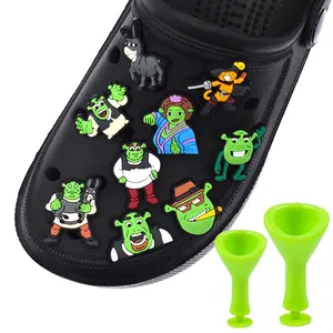 4pcs Croc Shrek Ear Charms Shrek Party Decorations, Green