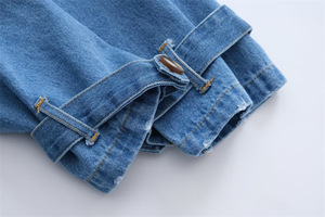 IHOOV extérieur Double boutonnage ceinturé Denim manteau long manteau automne vêtements femmes dames denim longue veste - Product Image 5