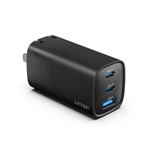 Cargador Rápido GaN LKTOP de 67W (Negro) - Cargador Compacto de 2 Puertos USB-C PD 3.0 PPS para Laptop/Teléfono/Tablet - Product Image 1