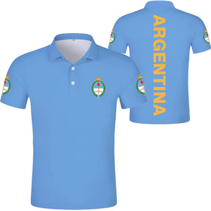 Polo de Verano para Hombre con Estampado de <span class=keywords><strong>Argentina</strong></span>, <span class=keywords><strong>Camiseta</strong></span> de Manga Corta con Solapa, Personalizada con Tu Logotipo y Nombre, Nueva Moda Casual de Negocios - Product Image 6