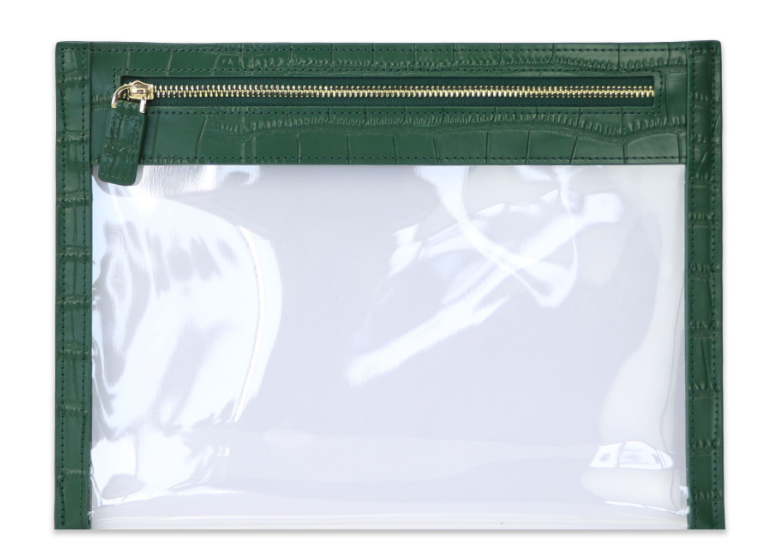 Portable Daily Personalized Design Transparent Pvc Zipper Pouch Bags Leather Clutch Cosmetic Bag