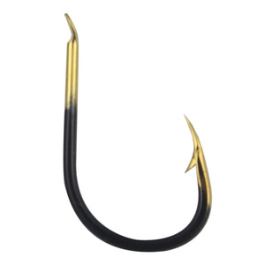 50 hameçons en acier à haute teneur en carbone pour carpe crucian, dents de fantôme noires et dorées, pour gros poissons, snapper, hameçons barbelés en vrac - Product Image 1