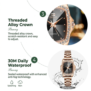 VVS Vintage Women Quartz Watch Square Diamond <strong>Studded</strong> Stainless Steel Luxury Fashion Wristwatch OEM ODM Low MOQ Reloj - Product Image 4