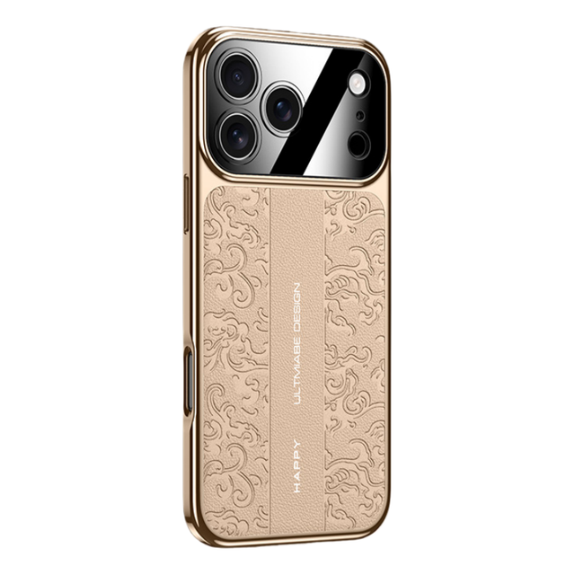 Luxury Leather Phone Case for iPhone 17 14 15 16 Pro Max 17 Air Electroplating Frame Full Coverage Shockproof Protective Cover