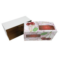 Caja de Embalaje de Cartón Corrugado Personalizada para Cerezas, con Tapa y Base, Diseñada para Almacenamiento y Envío de Fruta Fresca