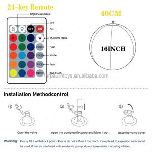 Boule de décoration de fête en plein air, plafonnier suspendu, éclairage LED 16 rvb, sphère gonflable - Product Image 6