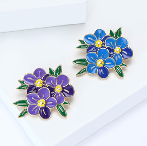 Broches de Cristal con Flores de Última Moda 2026, Botones de Diamantes de Imitación, Aleación Chapada en Oro, Personalizados, Unisex, para Uso Diario, Compromiso, Boda - Product Image 5