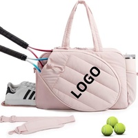 Tas Tenis Puffer Nylon Logo Kustom Tas Olahraga Pickleball Kustom Tas Latihan Tahan Air Luar Ruangan Unisex Kapasitas Besar Tas Raket