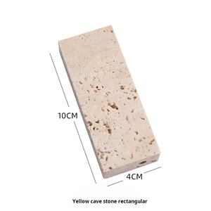 High-End di rame puro orecchino Rack gioielli espositore Set giallo travertino <span class=keywords><strong>Display</strong></span> di sostegno in argento gioielli gioielli contenitore - Product Image 6