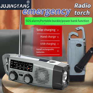 Lampe d'urgence solaire multifonctionnelle, radio à manivelle et lampe torche, rechargeable pour la maison, les situations d'urgence extérieures et la préparation aux catastrophes - Product Image 1