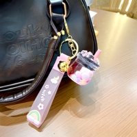 Gantungan Kunci Bubble Tea Mini Cup Silikon Tali Kawaii Charm Gantungan Tas Grosir Custom OEM ODM