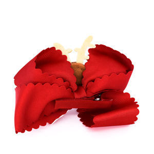 2020 Navidad alce 2 en 1 Niños Accesorios para el pelo de tejer grogrén (ligamento tafetán cinta de pelo clips - Product Image 6