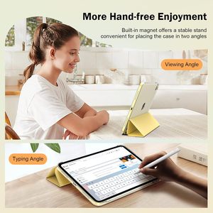 Funda Delgada y Suave de TPU Translúcida Esmerilada para iPad 11.ª Generación (2025) y 10.ª Generación (<span class=keywords><strong>2022</strong></span>) con Activación/Desactivación Automática, Amarillo Claro - Product Image 4