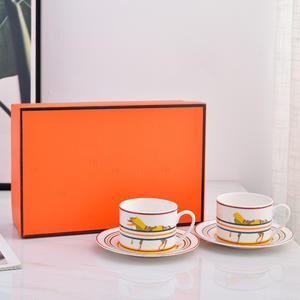 Service à thé en porcelaine anglaise de luxe Palace, 2 tasses et soucoupes, pour le salon ou en cadeau - Product Image 2
