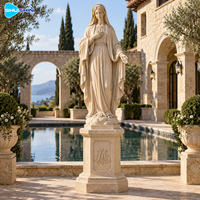 Sculpture de la Vierge Marie en marbre sacré, statue religieuse en pierre sculptée à la main, décoration durable pour église, jardin, cour, hôtel, chapelle