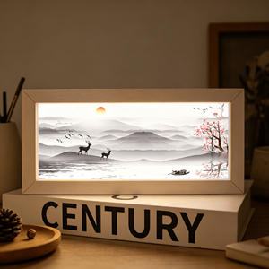 แผงไฟ LED ตกแต่งโต๊ะพร้อมภาพวาดหมึกฟอกสีสวยงามไฟกลางคืนสร้างบรรยากาศสำหรับในร่ม - Product Image 5