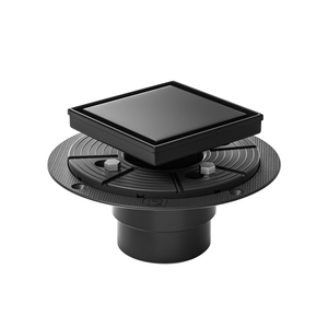 En gros, Siphon de sol de douche carré noir anti-odeur, à insérer dans les carreaux, avec grille de couverture 2 en 1 et grille filtrante brossée - Product Image 1