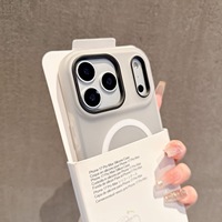 Coque de téléphone givrée couleur gelée pour 17promax, étui magnétique en silicone mat uni 2-en-1 anti-chute pour 16/15/14