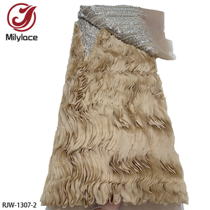 Nặng Đính Cườm Sang Trọng Cô Dâu 3D Lông <span class=keywords><strong>Sequin</strong></span> Thêu Vải Tuyn Lưới Ren Vải - Product Image 6