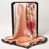 À la mode De Luxe Dames Satin Soyeux Grand 90*90cm Carré Écharpe Paisley Fleurs Floral Imprimé Châles Écharpes
