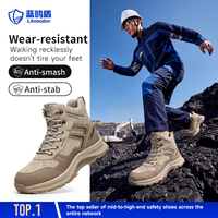 Bottes de sécurité LAOUDUN à tige haute, embout en acier, anti-perforation, toutes saisons, doublure en tissu Fly Knit, semelle en caoutchouc, pour hommes, usage industriel et extérieur