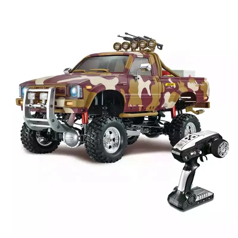 HG-P417 4WD Remote Control Simulation Car Hobby Models Desert Camouflage 1/10 Scale 2.4GHz Off-road Military Pickup Truck