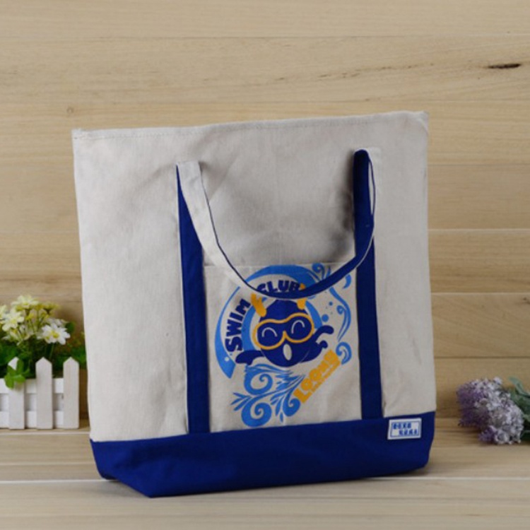 Wholesale Printed women shopping custom tote bag cotton canvas