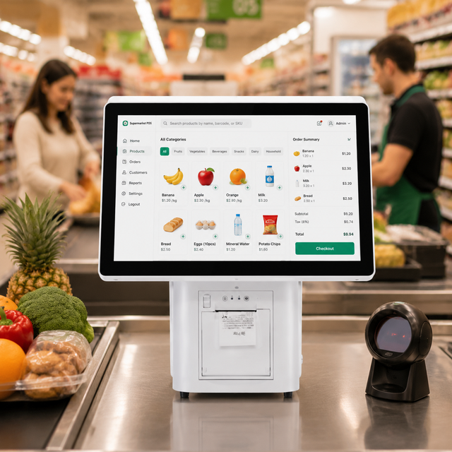 Customizable OEM/ODM Factory POS Terminal 15" Capacitive Touch Screen All-in-One Cash Register Integrated 80mm Printer CE/FCC