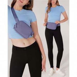 Free Sample Custom 2-Way Zipper Unisex <b>Belt</b> Bag with Adjustable Strap Fanny Packs Mini Waist <b>Pouch</b> for Outdoor Hiking Running - Product Image 2