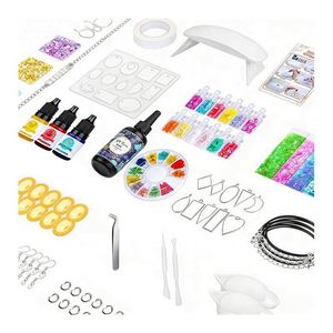 TOYSRUNNER Handmade Resin Keychain <b>DIY</b> <b>Kit</b> Jewelry Hard Crystal Clear UV LED Lamp Silicone Molds Glitter Foil Flowers Pendant - Product Image 1