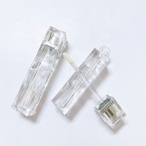 3.5ml Square Crystal <b>Clear</b> Lip <b>Gloss</b> Tubes Stock Custom Luxury Lip <b>Gloss</b> Tube Cosmetic Packaging - Product Image 1