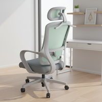 Chaise de bureau ergonomique moderne pivotante à 360 ° en tissu maillé avec soutien lombaire Chaise de bureau d'atelier pour cadres