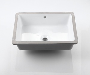 Lavabo rectangulaire en céramique blanc <span class=keywords><strong>et</strong></span> noir moderne de luxe Chaozhou, 3 ans CUPC, <span class=keywords><strong>sous</strong></span> plan, capacité de 12 L, lavabo de salle de bain avec armoire - Product Image 5