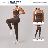 Soutien-gorge de sport Dingtai certifié GCC pour femme, color block, antichoc, pour yoga et course, dos en U côtelé, coussinets amovibles
