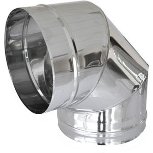 Adaptador de chimenea de acero de 90 grados para tubos de escape de 250 mm para una instalación conveniente - Product Image 1