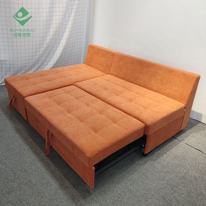 Sofá <span class=keywords><strong>cama</strong></span> de 3 asientos con marco de madera maciza a precio de fábrica con almohada extraíble para reposacabezas, sofá Seccional de terciopelo <span class=keywords><strong>naranja</strong></span> para sala de estar - Product Image 6